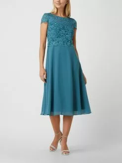 Christian Berg Cocktail Cocktailkleid Aus Floraler Spitze Und Chiffon - Smaragdgrün Meliert