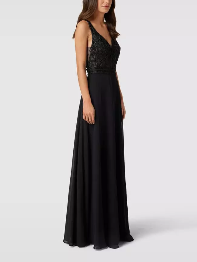 Luxuar Abendkleid Mit Ziersteinbesatz - Schwarz 6 Luxuar Abendkleid Mit Ziersteinbesatz - Schwarz – Bild 4