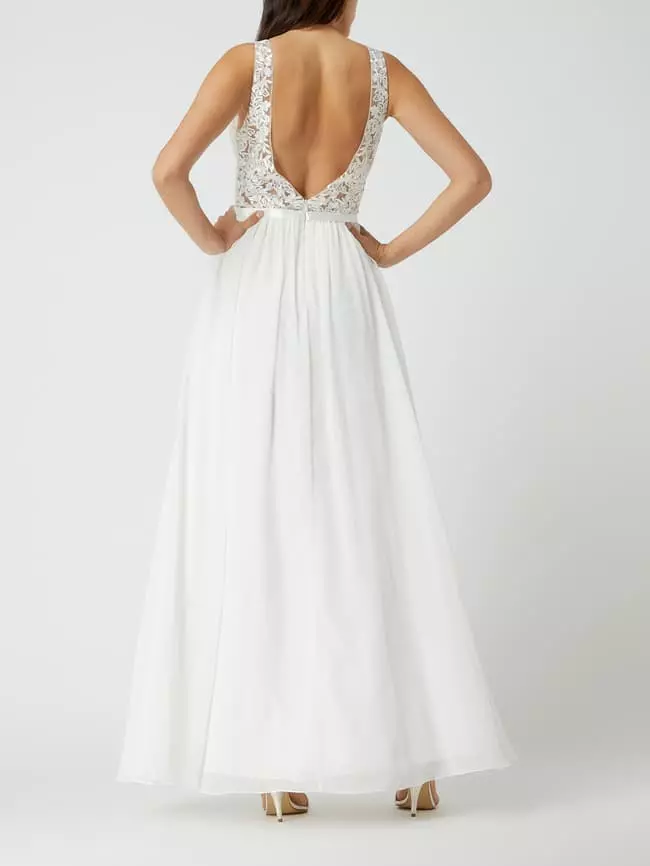 Luxuar Brautkleid Mit Floralen Stickereien - Offwhite 7 Luxuar Brautkleid Mit Floralen Stickereien - Offwhite – Bild 5