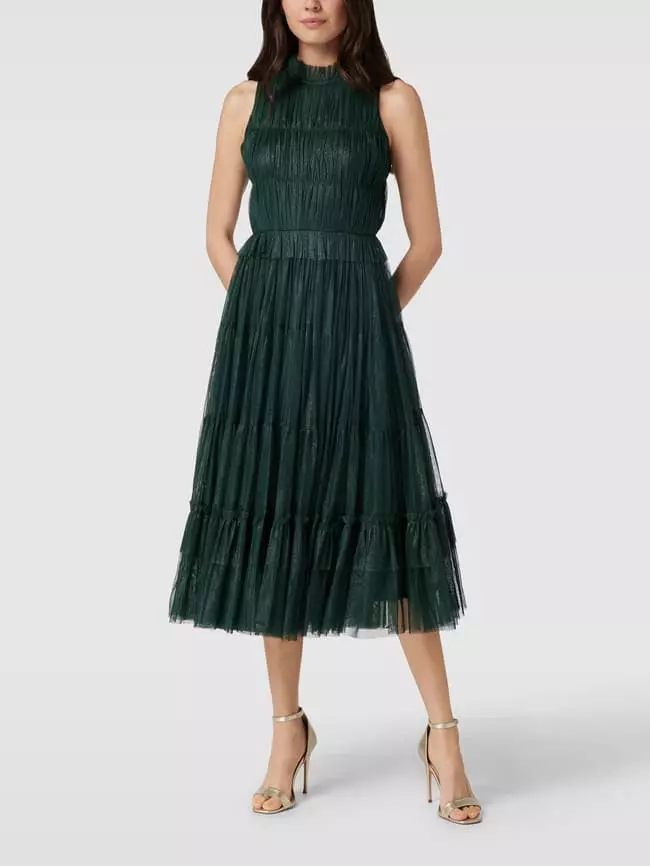 LACE & BEADS Cocktailkleid Mit Effektgarn - Dunkelgrün 3 LACE & BEADS Cocktailkleid Mit Effektgarn - Dunkelgrün