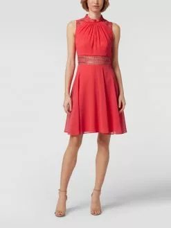 V.M. Cocktailkleid Mit Taillenpasse Aus Spitze - Koralle