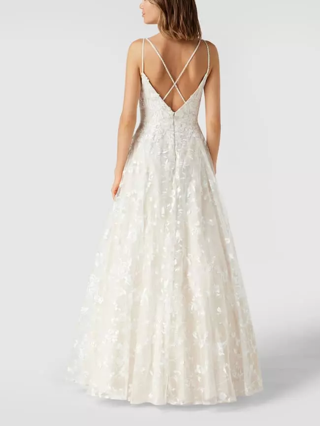 Luxuar Brautkleid Mit Floralen Stickereien - Offwhite 7 Luxuar Brautkleid Mit Floralen Stickereien - Offwhite – Bild 5