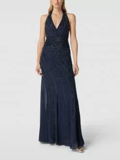 LACE & BEADS Abendkleid Mit Zierbesatz - Marineblau