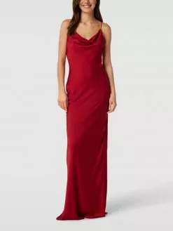 Unique Abendkleid Mit Wasserfall-Ausschnitt - Rot