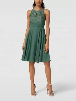 V.M. Cocktailkleid Mit Zierbesatz - Dunkelgrün