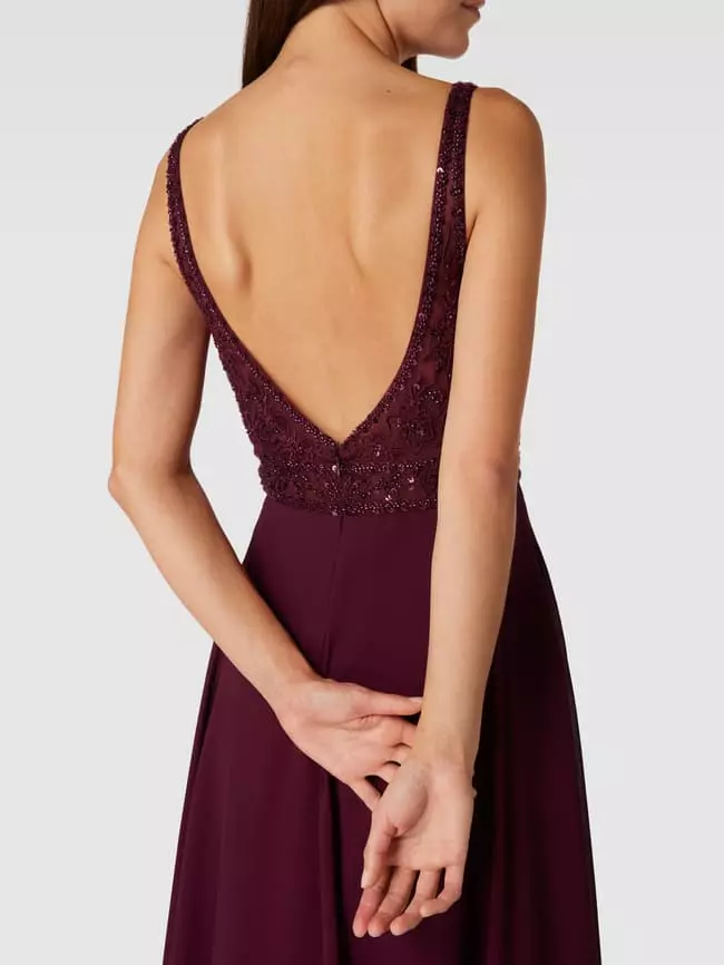 Laona Abendkleid Mit Floralen Stickereien - Rot 5 Laona Abendkleid Mit Floralen Stickereien - Rot – Bild 3