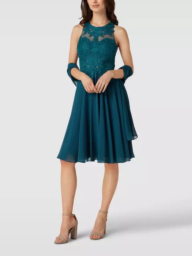 Mascara Cocktailkleid Mit Zierbesatz - Petrol 3 Mascara Cocktailkleid Mit Zierbesatz - Petrol