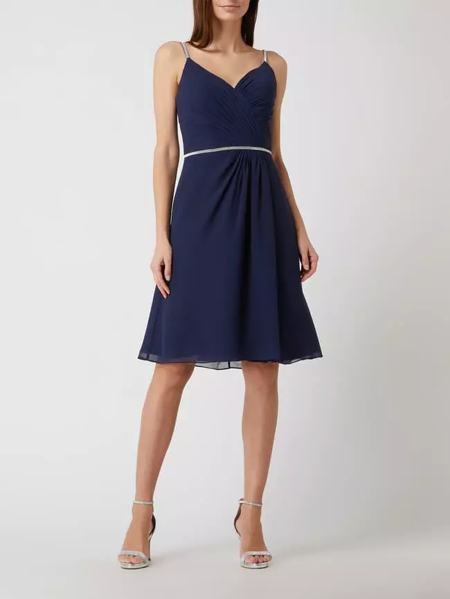 Luxuar Cocktailkleid Mit Strasssteinbesatz - Dunkelblau 3 Luxuar Cocktailkleid Mit Strasssteinbesatz - Dunkelblau