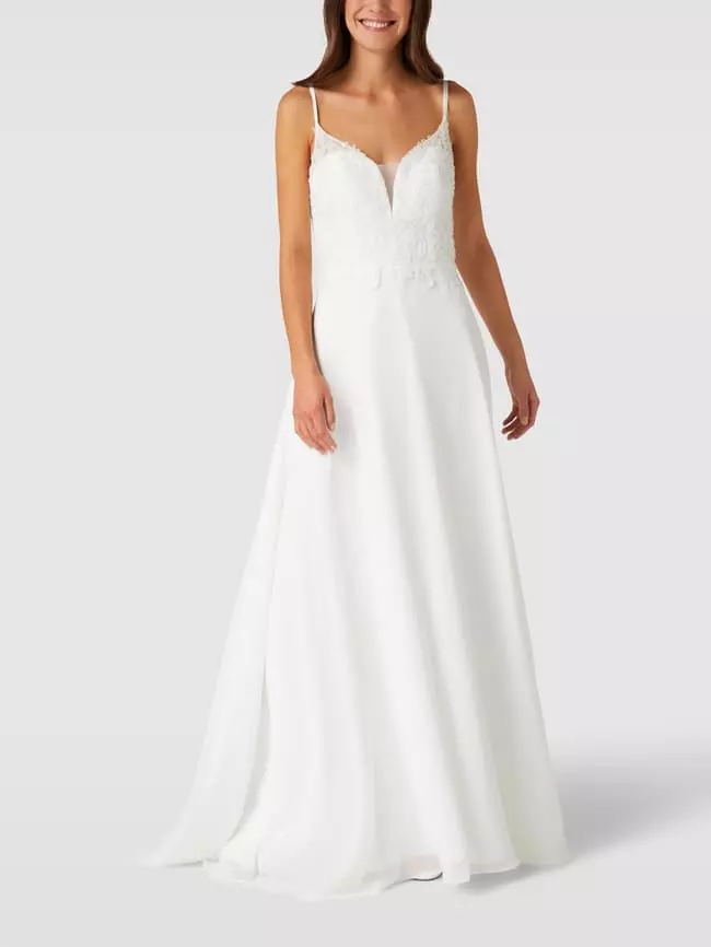 Mascara Brautkleid Mit Floralen Stickereien - Offwhite 3 Mascara Brautkleid Mit Floralen Stickereien - Offwhite