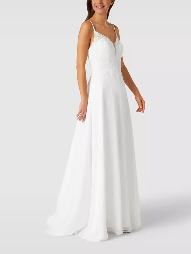 Mascara Brautkleid Mit Floralen Stickereien - Offwhite 6 Mascara Brautkleid Mit Floralen Stickereien - Offwhite – Bild 4