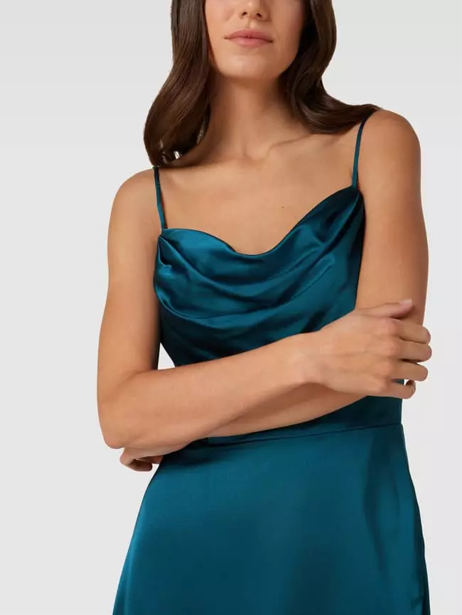 Luxuar Cocktailkleid Mit Wasserfall-Ausschnitt - Petrol 5 Luxuar Cocktailkleid Mit Wasserfall-Ausschnitt - Petrol – Bild 3