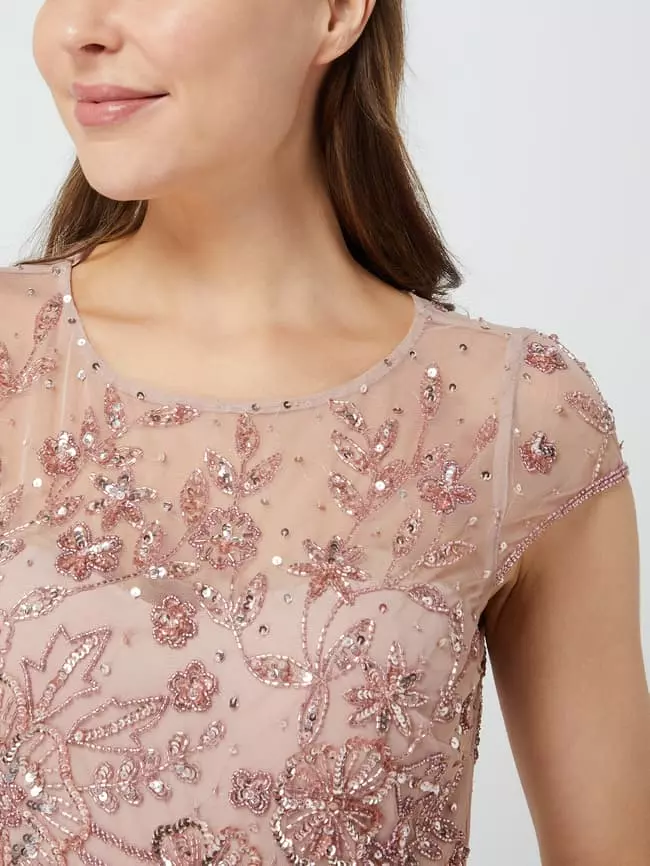 Christian Berg Cocktail Abendkleid Mit Stickereien - Altrosa 5 Christian Berg Cocktail Abendkleid Mit Stickereien - Altrosa – Bild 3
