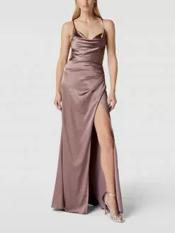 Luxuar Abendkleid Mit Wasserfall-Ausschnitt - Mauve