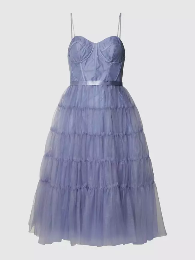 Unique Cocktailkleid Mit Herz-Ausschnitt - Bleu 4 Unique Cocktailkleid Mit Herz-Ausschnitt - Bleu – Bild 2