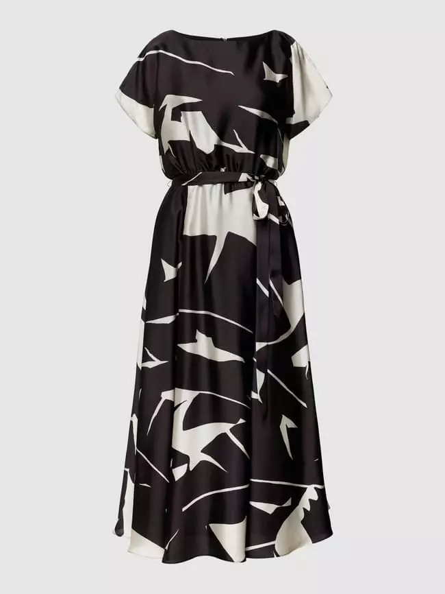 Swing Cocktailkleid Mit Allover-Muster - Schwarz 4 Swing Cocktailkleid Mit Allover-Muster - Schwarz – Bild 2