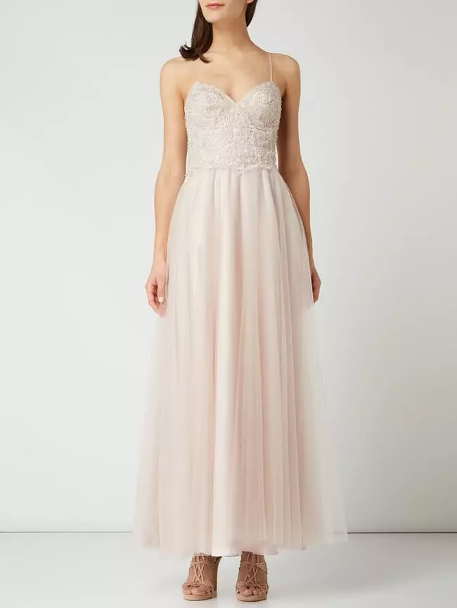 Laona Abendkleid Mit Floraler Häkelspitze - Beige 3 Laona Abendkleid Mit Floraler Häkelspitze - Beige