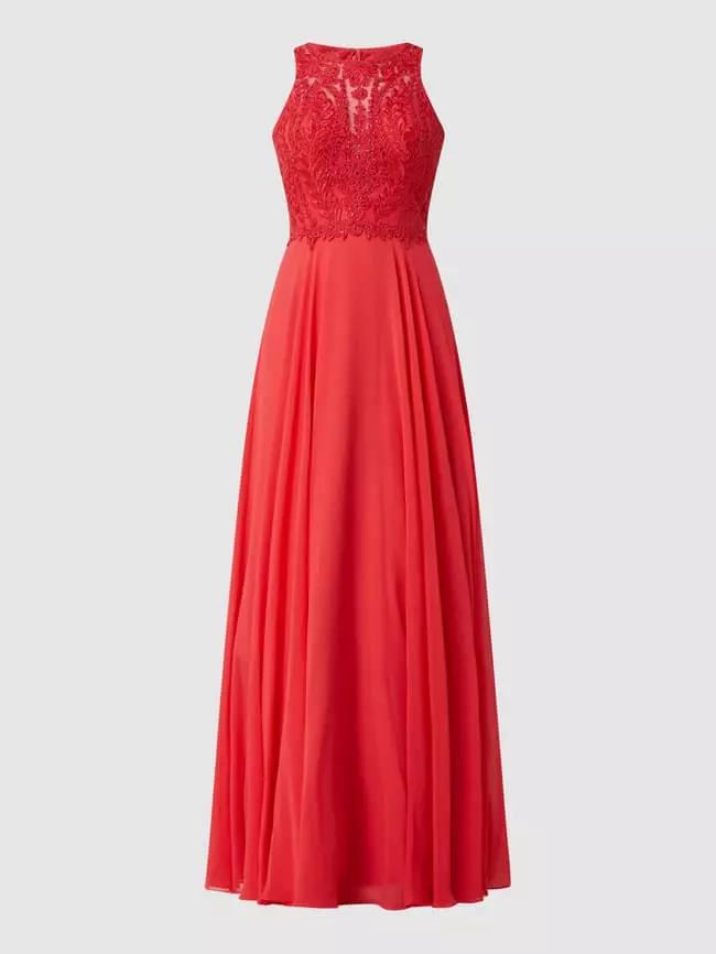 Luxuar Abendkleid Mit Stickereien - Koralle 4 Luxuar Abendkleid Mit Stickereien - Koralle – Bild 2