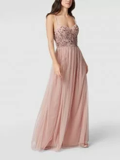 LACE & BEADS Abendkleid Mit Paillettenbesatz - Rosa