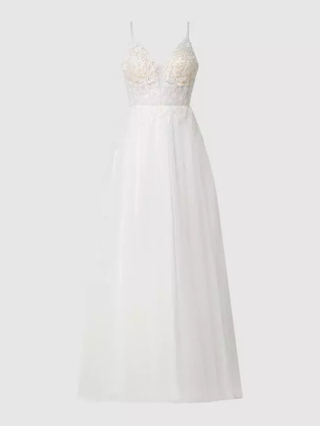 Luxuar Brautkleid Mit Floralen Stickereien - Offwhite 4 Luxuar Brautkleid Mit Floralen Stickereien - Offwhite – Bild 2