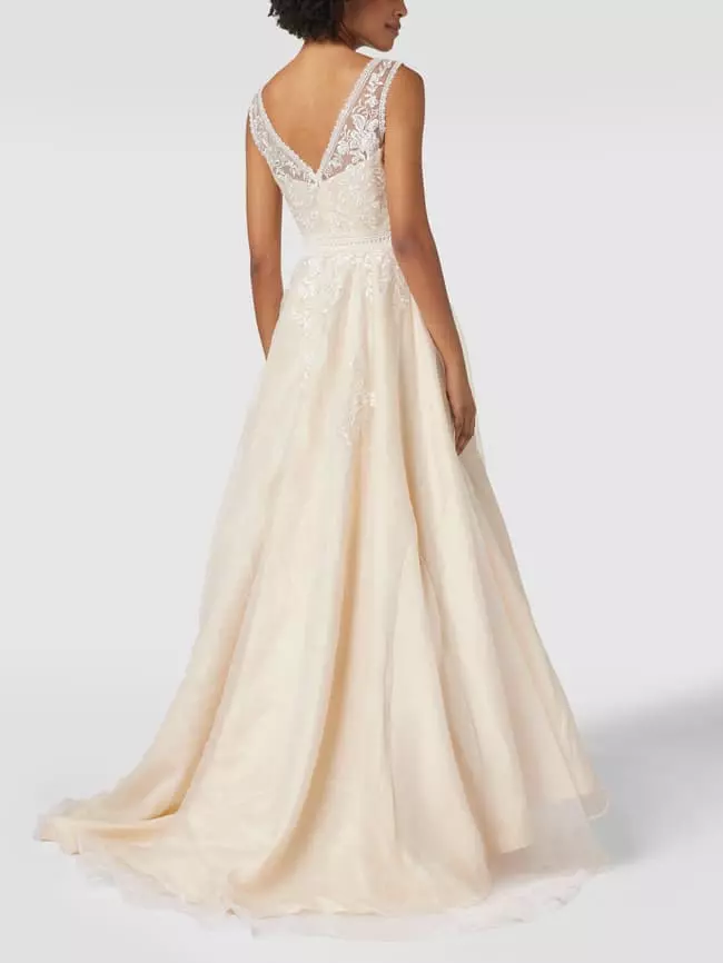 Luxuar Brautkleid Mit Floralen Stickereien - Offwhite 7 Luxuar Brautkleid Mit Floralen Stickereien - Offwhite – Bild 5