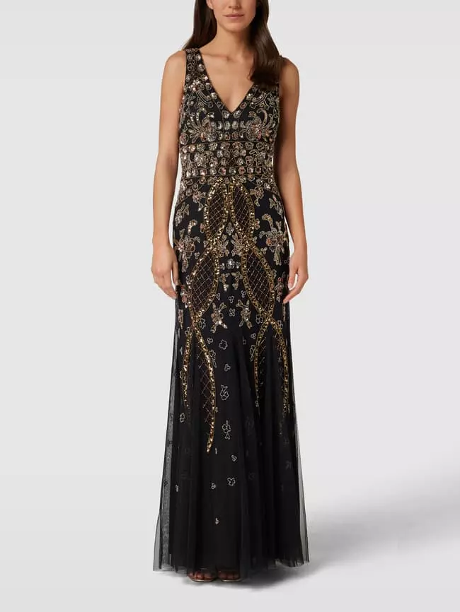 Adrianna Papell Abendkleid Mit Ziersteinbesatz - Schwarz 3 Adrianna Papell Abendkleid Mit Ziersteinbesatz - Schwarz