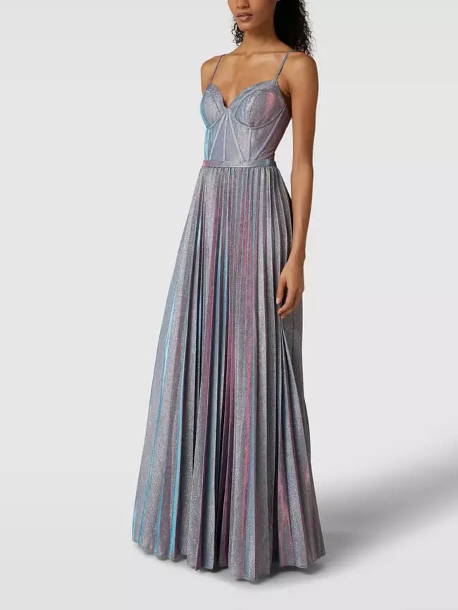 Laona Abendkleid Mit Plisseefalten - Silber 3 Laona Abendkleid Mit Plisseefalten - Silber