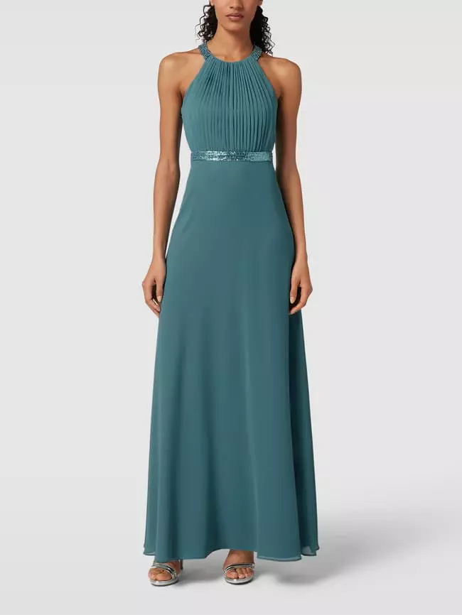 V.M. Abendkleid Mit Neckholder - Petrol 3 V.M. Abendkleid Mit Neckholder - Petrol