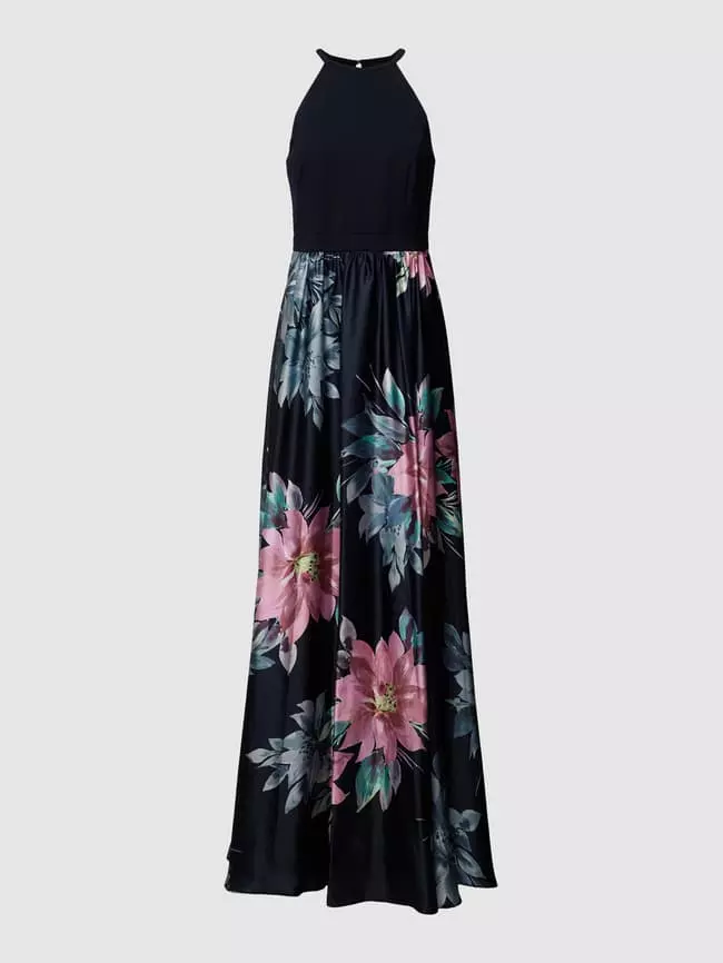 Jake*s Cocktail Abendkleid Mit Allover-Muster - Marineblau Meliert 4 Jake*s Cocktail Abendkleid Mit Allover-Muster - Marineblau Meliert – Bild 2