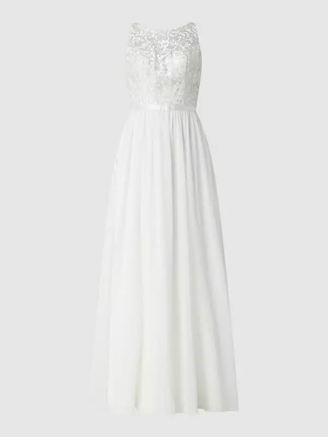 Luxuar Brautkleid Mit Floralen Stickereien - Offwhite 4 Luxuar Brautkleid Mit Floralen Stickereien - Offwhite – Bild 2