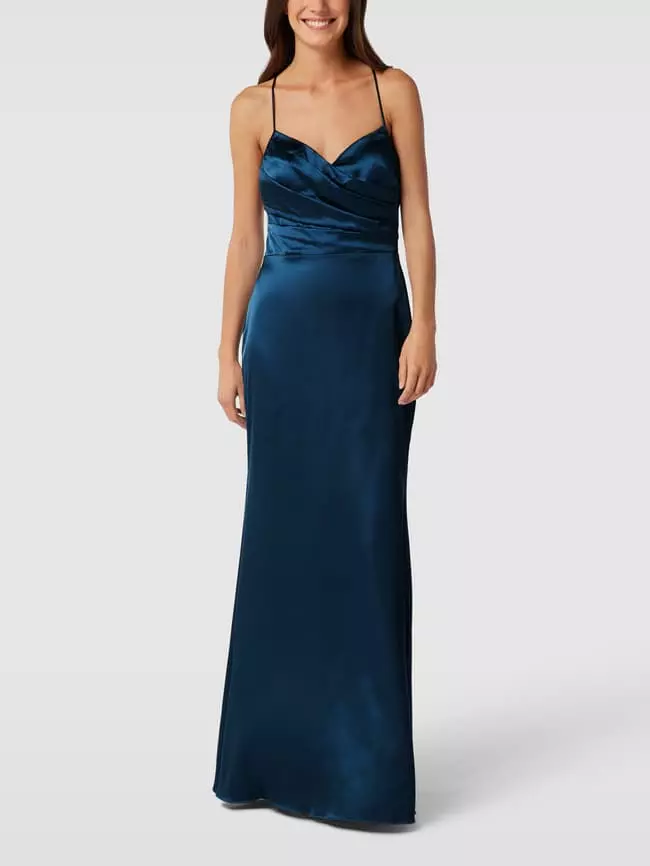 Laona Abendkleid Mit Gelegten Falten - Dunkelblau 3 Laona Abendkleid Mit Gelegten Falten - Dunkelblau
