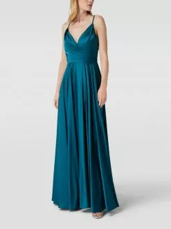Mascara Abendkleid Mit Gelegten Falten - Petrol