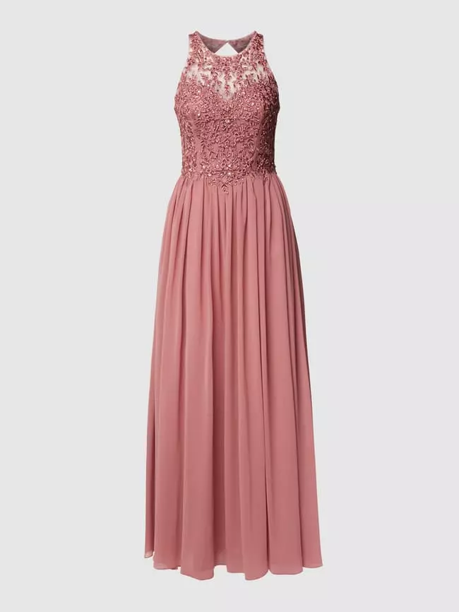 Laona Abendkleid Mit Floralen Stickereien Und Zierperlen - Rosa 4 Laona Abendkleid Mit Floralen Stickereien Und Zierperlen - Rosa – Bild 2