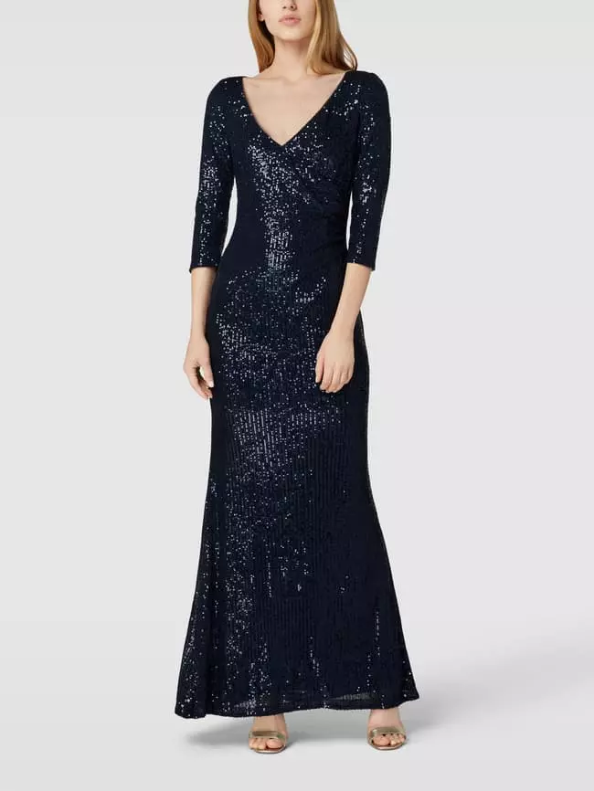 Christian Berg Cocktail Abendkleid Mit Paillettenbesatz - Dunkelblau 3 Christian Berg Cocktail Abendkleid Mit Paillettenbesatz - Dunkelblau