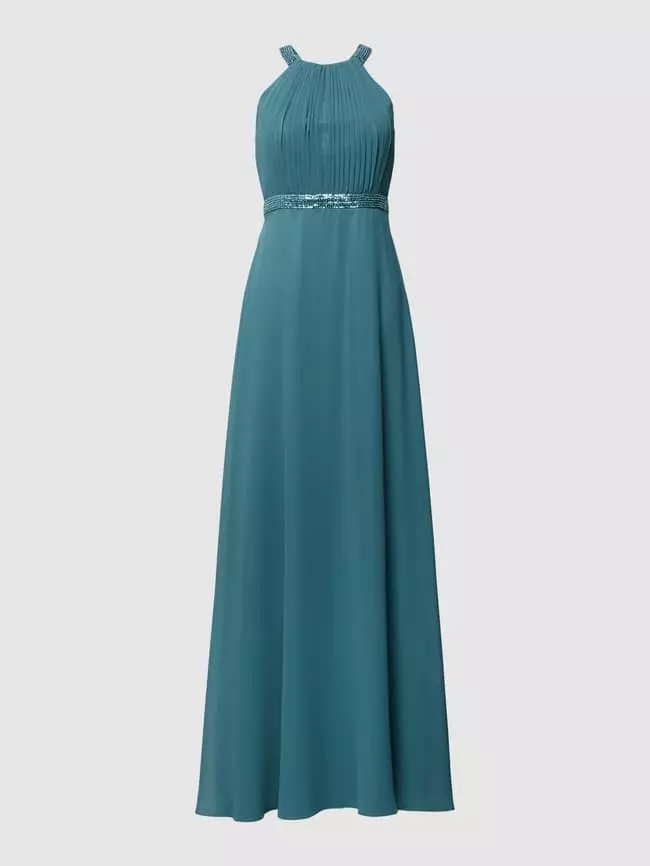 V.M. Abendkleid Mit Neckholder - Petrol 4 V.M. Abendkleid Mit Neckholder - Petrol – Bild 2