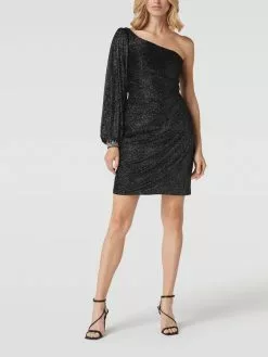 Luxuar Asymmetrisches Cocktailkleid Mit Schimmerndem Besatz - Schwarz