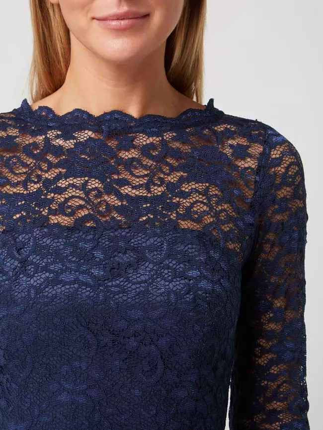 Swing Cocktailkleid Aus Floraler Spitze Mit Ausgestelltem Rockteil - Dunkelblau 5 Swing Cocktailkleid Aus Floraler Spitze Mit Ausgestelltem Rockteil - Dunkelblau – Bild 3