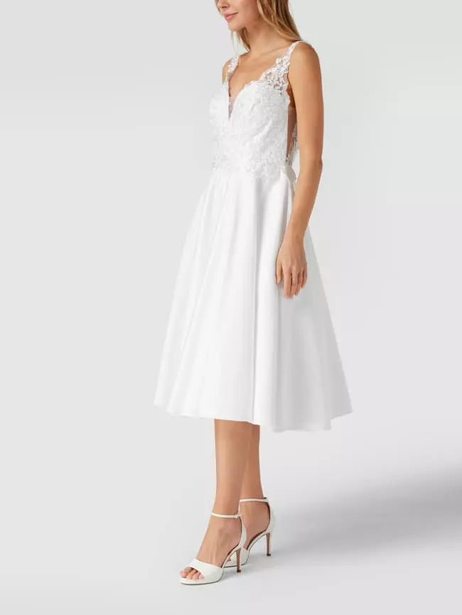 Mascara Cocktailkleid Mit Floralen Stickereien - Offwhite 3 Mascara Cocktailkleid Mit Floralen Stickereien - Offwhite