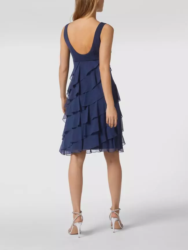 Swing Cocktailkleid Aus Chiffon Im Stufen-Look - Dunkelblau 7 Swing Cocktailkleid Aus Chiffon Im Stufen-Look - Dunkelblau – Bild 5