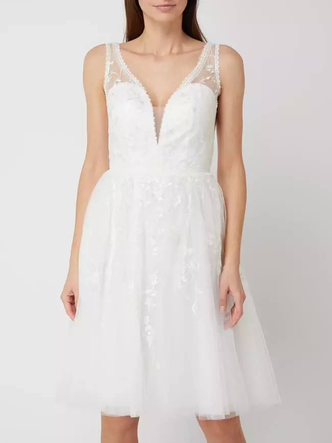 Luxuar Brautkleid Aus Tüll Mit Stickereien - Offwhite 6 Luxuar Brautkleid Aus Tüll Mit Stickereien - Offwhite – Bild 4