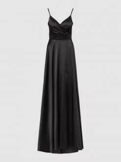 TROYDEN COLLECTION Abendkleid In Wickel-Optik - Schwarz