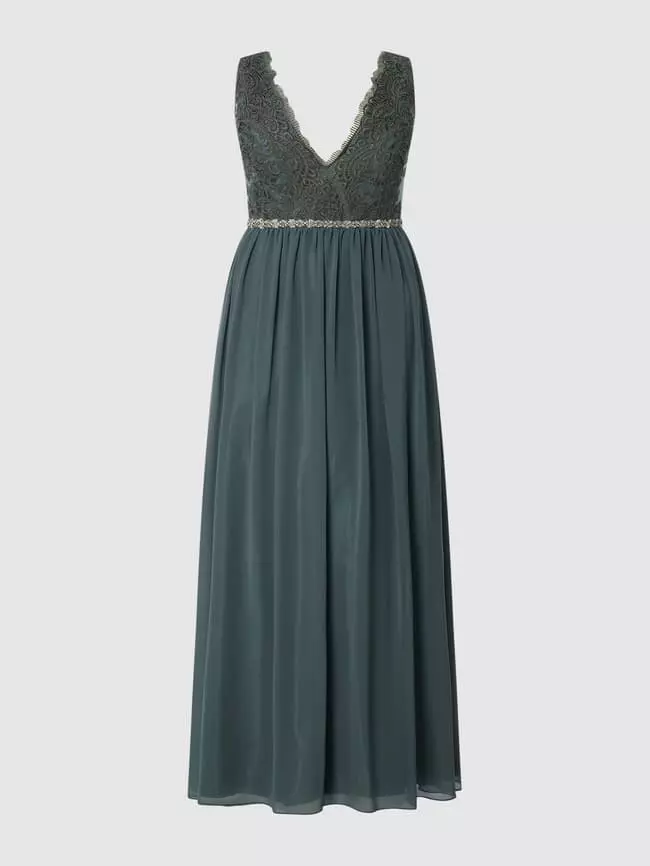 My Mascara Curves PLUS SIZE Abendkleid Aus Tüll Und Chiffon - Grün 4 My Mascara Curves PLUS SIZE Abendkleid Aus Tüll Und Chiffon - Grün – Bild 2