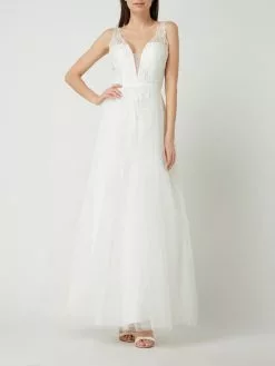 Unique Brautkleid Mit Floralen Stickereien - Offwhite