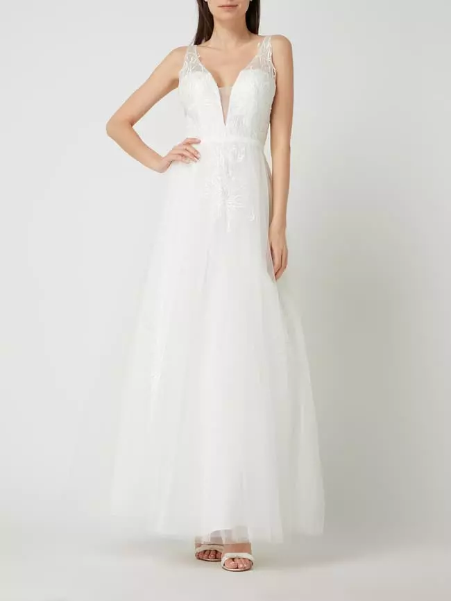 Unique Brautkleid Mit Floralen Stickereien - Offwhite 3 Unique Brautkleid Mit Floralen Stickereien - Offwhite