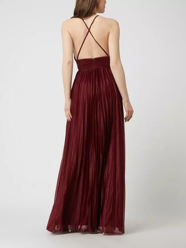 Luxuar Abendkleid Mit Glitter-Effekt - Metallic Rot 6 Luxuar Abendkleid Mit Glitter-Effekt - Metallic Rot – Bild 4