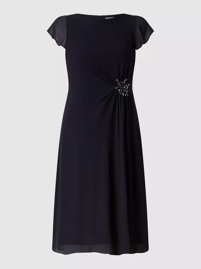 Christian Berg Cocktail Cocktailkleid Aus Chiffon Mit Zierperlen - Marineblau Meliert 4 Christian Berg Cocktail Cocktailkleid Aus Chiffon Mit Zierperlen - Marineblau Meliert – Bild 2