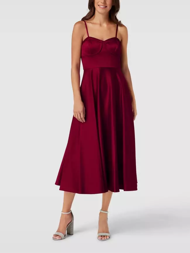 Jake*s Cocktail Cocktailkleid Mit Verstellbaren Trägern - Kirschrot 3 Jake*s Cocktail Cocktailkleid Mit Verstellbaren Trägern - Kirschrot