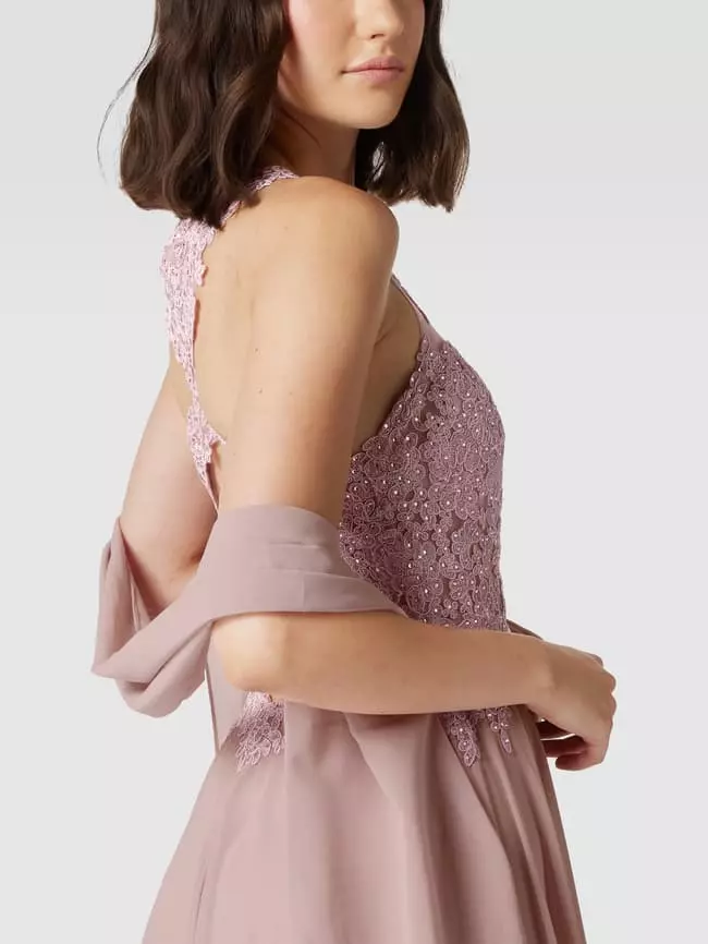 Mascara Abendkleid Mit Floralen Stickereien Und Zierbesatz - Rosé 5 Mascara Abendkleid Mit Floralen Stickereien Und Zierbesatz - Rosé – Bild 3