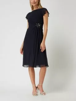 Christian Berg Cocktail Cocktailkleid Aus Chiffon Mit Zierperlen - Marineblau Meliert
