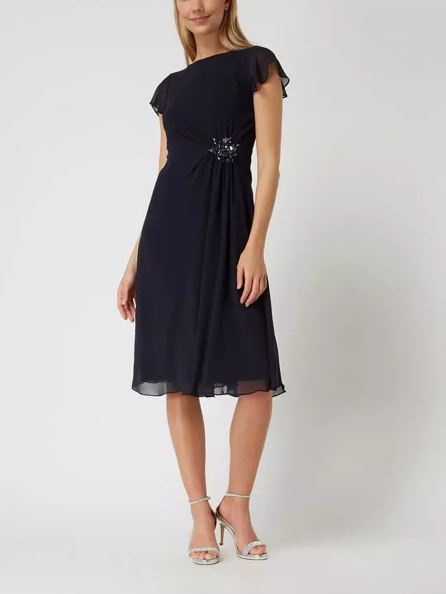 Christian Berg Cocktail Cocktailkleid Aus Chiffon Mit Zierperlen - Marineblau Meliert 3 Christian Berg Cocktail Cocktailkleid Aus Chiffon Mit Zierperlen - Marineblau Meliert