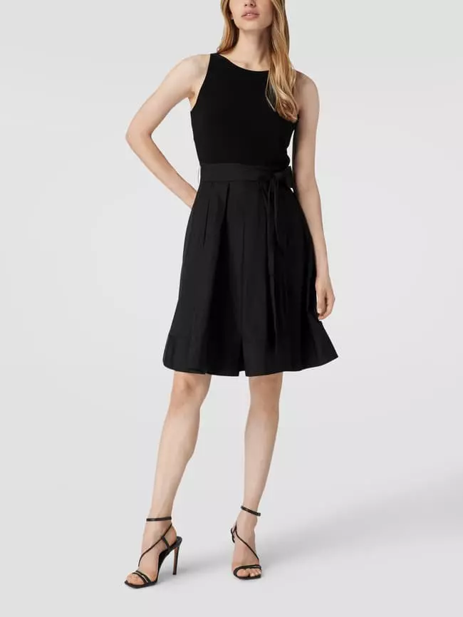Lauren Ralph Lauren Knielanges Cocktailkleid Mit Taillengürtel Modell 'YURI' - Schwarz 3 Lauren Ralph Lauren Knielanges Cocktailkleid Mit Taillengürtel Modell 'YURI' - Schwarz